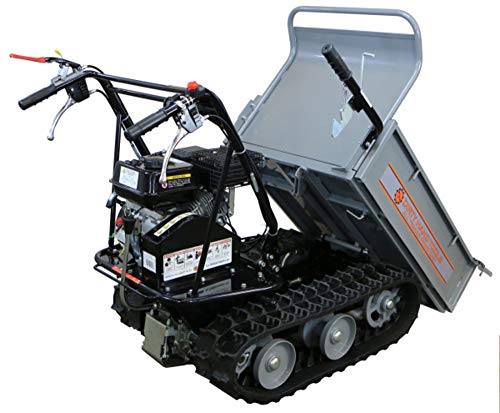 Dirty Hand Tools | 101872 | All Terrain Power Cart with 6.5 HP 196cc Engine | 7 Inch Wide Tracks | 4 Speed Transmission | 660 Pound Load Capacity with Tipping Handle and Removable Sides