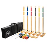 Franklin Sports Croquet Sets - Includes Croquet Wood Mallets, All Weather Balls, Wood Stakes and Metal Wickets - Carry Case Included - Professional, Model:50212