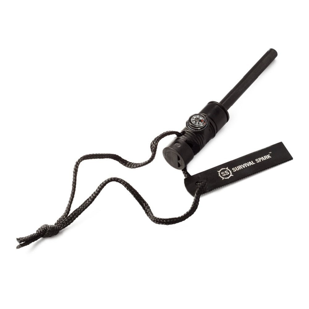 3. Sharp Survival Spark Magnesium Survival Fire Starter with Compass and Whistle