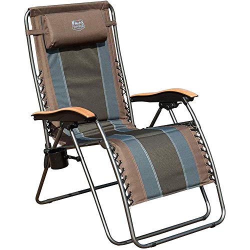 Timber Ridge Zero Gravity Chair Oversized Recliner Padded Folding Patio Lounge Chair 350lbs Capacity Adjustable Lawn Chair with Cup Holder, Headrest, for Outdoor, Camping, Patio, Lawn