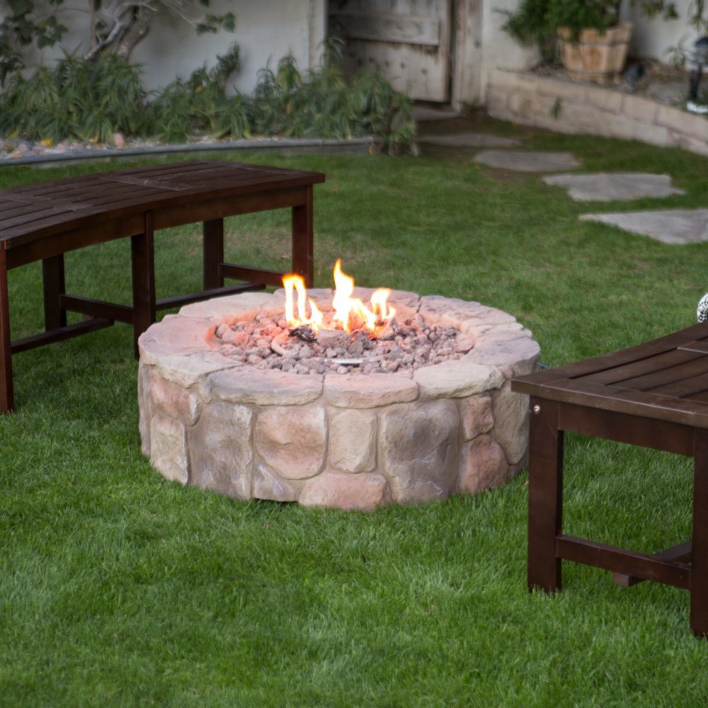 1. Red Ember 36 in. Clarksville Propane Campfire Fire Pit